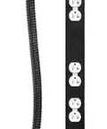 Sixty Inch Industrial Power Strip With Twenty NEMA Outlets And Six Separate Circuits Hardwired Conduit Pigtail Leads Matte Black steel frame featuring multiple outlets.
