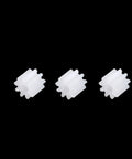 50 Pack Plastic Gears With 9 Teeth Model 092A Worm Gear Set for RC Cars and Robot Motors featuring three gears on black background.