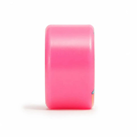 Side view of Bee's Knees 90mm Longboard Wheels Built for Real-World Roads and Easy City Cruising Pink 83a Without Bearings