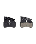 N03A Resin Brake Pads For XTR XT SLX 4 Piston Mountain Bike Disc Brakes, shown front and back views, black pad set.
