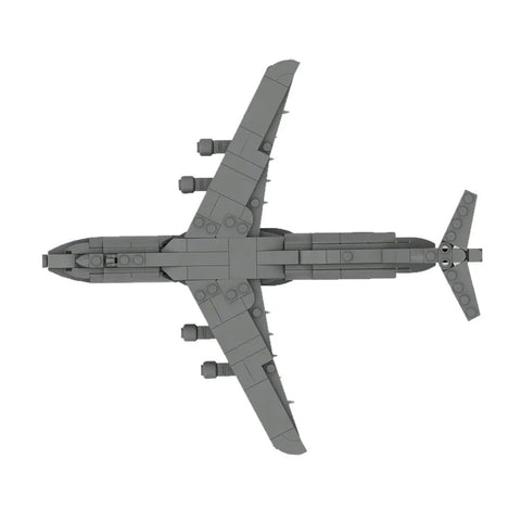 Top view of Airplane Building Kit With 367 Pieces 1 To 300 Scale C 5 Galaxy Military Cargo Transport Model Dope MOC Build For Adults Collectors
