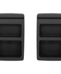 Tilted Wedge Desktop Speaker Stands Pair for Small Speakers, durable thermoplastic rubber, black, top view, anti-vibration design