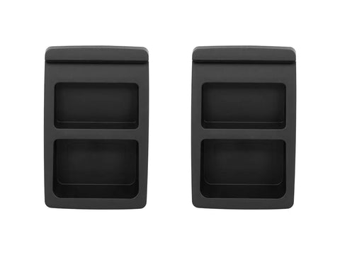 Tilted Wedge Desktop Speaker Stands Pair for Small Speakers, durable thermoplastic rubber, black, top view, anti-vibration design