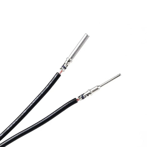 Deutsch Solid Contact Kit For DTM Connectors Size 20 Pins showing two tin bronze terminals on wires
