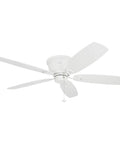 52 Inch Classic Flush Mount Indoor Ceiling Fan With No Light And Pull Chain, Quick 2 Hang Installation, Reversible Motor, Dual Finish White And Maple Blades, Durable Brushed Nickel Look shown with white blades