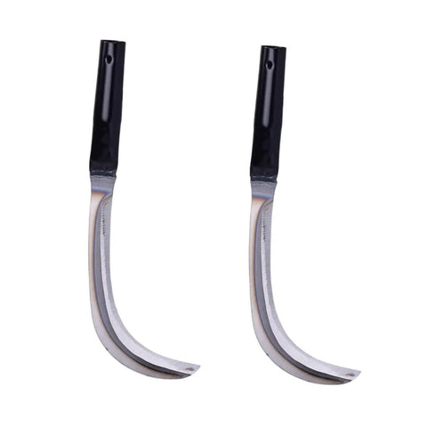 Two Pack Long Weeding Scythe Knife With Manganese Steel Multi Tool For Garden Weeding And Harvesting Hook Lightweight Ergonomic Design For Effortless Outdoor Plant Care