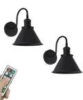 Two Pack Battery Powered Led Wall Sconces With Remote Control No Drill Install Easy Setup Cordless Dimming Timers