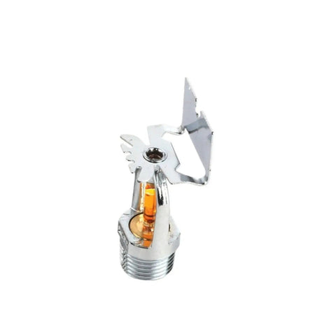 Close-up of a 6 Pack Fire Sprinkler Head 1/2 Inch Pipe Thread Copper Alloy Automatic Sprayer with glass bulb.