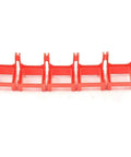 Red section of Spray Bottle Wall Mount Rack For Auto Detailing And Shop Use, Heavy Duty Steel Rail Shelf Organizer.
