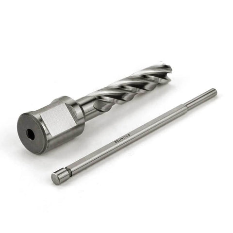 Oscarbide 7/16 in HSS annular cutter with 2 in depth of cut and 3/4 in Weldon shank mag drill bit with pilot pin (2-piece set).