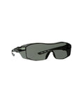 Clip On Safety Glasses With Gray Lenses Uv Blocker Anti Scratch Prescription Guard Lightweight Ansi Z87 Rated Eye Cover in black frame.