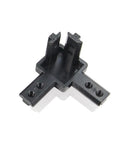 4 Piece Black 3 Way End Corner Bracket Connector With Screws For 8mm T Slot Aluminum Extrusion Profile 4040 Series, top view.