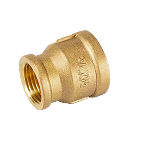 Joywayus brass reducing pipe coupling, 1/2 in to 3/4 in NPS female threads