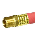 Brass connector on Tuff As Nails Rubber Air Hose Whip Snubber rated at 200 PSI for impact tool protection.