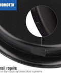 Close-up of corner detail of black 4 Pack Closet Door Finger Pull 1-3/4 Inch, Easy Snap In Installation for bypass sliding doors.
