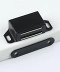 Heavy Duty Magnetic Door Catch Kit For Cabinets Closets And Furniture Doors, 20 Lb Strong Magnets, Stainless Steel Black Finish