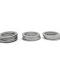 Stainless Steel Flat Washer Set Of 5 Pcs M38 M40 M42 M45 M50 Beefy 0.1mm Thick Spacers And Washers For Hoses And Hardware Pro Grade DIY Ready Kit Versatile Home And Industrial Fix Kit For Replacing Spacers And Shims. stacked stainless steel flat washers in M38, M40, M42, M45 and M50 sizes