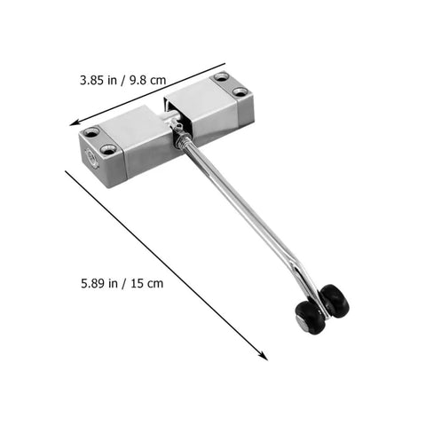 Automatic Door Closer For Home And Dorms With Easy Install, Durable Aluminum Alloy And Cold Rolled Steel Build, dimensions shown