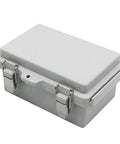 Grey Waterproof Outdoor Junction Box With Hinged Cover And Stainless Steel Latch Weatherproof PVC Enclosure For DIY Projects IP67 Rated Includes Mounting Plate And Wall Brackets 5.9 By 3.9 By 2.8 Inch