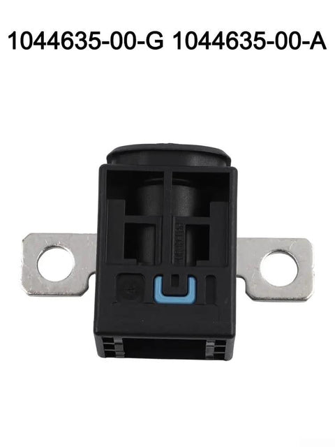 Heavy Duty Power Disconnect Pyro Fuse Replacement For Tesla Model S And Model X Battery Cut Off Switch, black plastic with steel contacts.