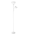72 Inch Torchiere Floor Lamp With Adjustable Reading Arm Frosted Shades Matte Black Frame Dope Modern Look Rotary Switch On Socket E26 Base Ambient And Task Lighting For Your Living Room Or Den