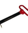 Red Handle 7/8 Inch Forged Hitch Pins, 6-1/2 Inch Usable Length, 5 Pack, Tensile Steel, Double Heat Treated, Red Vinyl Handle With Black Pin Finish