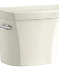 Wellworth 1.28 GPF Class Five High Efficiency Toilet Tank With Left Hand Trip Lever Biscuit Finish close-up view