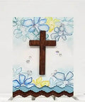 Cross Set Metal Die Cuts For Christmas Pray Fish Cross Cutting Dies Stencils For DIY Scrapbooking Embossing Card Making And Bow Creations Carbon Steel Thin Die Cut Shapes For Creative Crafts with floral backdrop