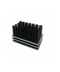 33-piece transfer punch set in a tray, pro grade tool steel with black oxide finish, for precision alignment in metalworking and machining.