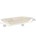 Premium Ceramic Jewelry Dish With Shimmering Gold Trim Dual Grid Holder For Ring And Bling Stash Small Trinket Catchall Plate measuring 12cm x 6.2cm.