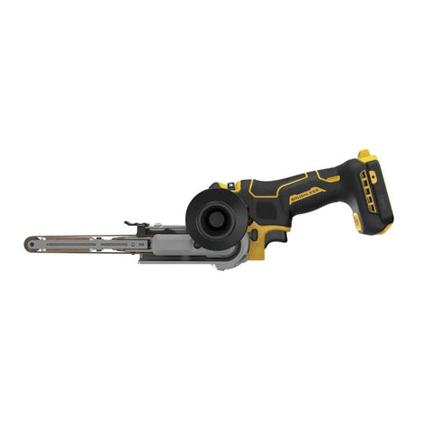 Side view of 20V Max XR Cordless Bandfile Belt Sander Bare Tool Only With Brushless Motor, 5600 RPM, 700 MWO, 104 Degree Swivel Arm