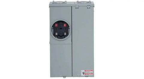 Beefy Breaker Main Lug 2 to 4 Socket 125A MBE24L125BTS Electrical Panel, gray finish, front view