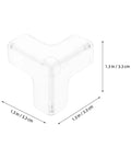 Thickened PVC Corner Guards Set For Furniture And Cabinets, 16 Pieces, Transparent Soft Safety Corner Protector dimensions shown