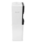 Side view of 5 Gallon Top Load Water Cooler Dispenser with Hot And Cold Water For Home Or Office, white finish, freestanding unit.