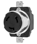 Rock Solid Pro Grade Twist Lock Receptacle 50 Amp 250Vdc 600Vac 3 Pole 4 Wire Grounding Screw Terminal Black close-up view