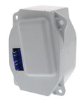 Fridge Ice Auger Gear Motor Replacement 2212363 for Refrigerator, white plastic housing, side view