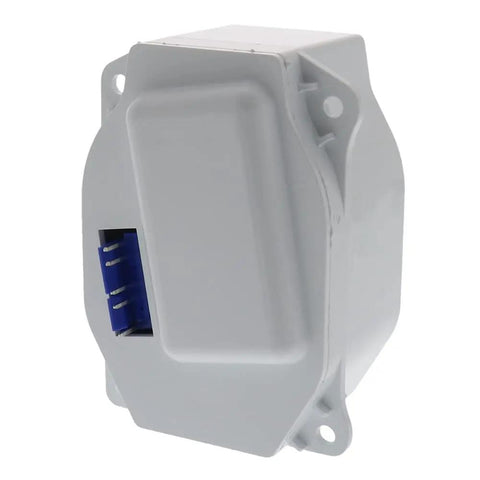 Fridge Ice Auger Gear Motor Replacement 2212363 for Refrigerator, white plastic housing, side view