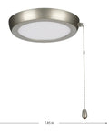 AirPro 1 Light Integrated LED Ceiling Fan Light Kit With Edgelit Dope Design Transitional Painted Nickel Finish And Opal Shade features slim profile with pull chain