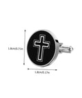 Cross Cufflinks For Men Black Titanium Steel Dress Shirt Fasteners Decorative Accessories That Give You A Sharp Boss Vibe For Business Or Wedding Occasions 1 Pair, 1.8cm size