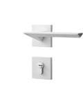 Safety Door Lock With Silent Split Mechanical Handle Latch White Furniture Hardware side view