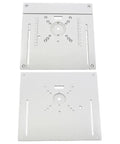 Heavy Duty Aluminum Router Table Insert Plate With Precision Miter Gauge Guide Set, top and bottom views showcasing precision slots.