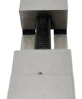 Premium Steel Precision Milling Machine Vise For Inspection And Grinding Operations Featuring Constant Clamping Stability To Reduce Part Processing Time With High Efficiency 25mm Jaw Capacity At.005mm Accuracy, close-up of steel jaws and screw.