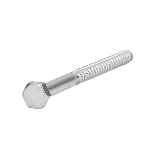 Beefy Stainless Steel Wood Hex Lag Self Tapping Screws M8x120MM With Half Thread And Integrated Design