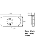 Diagram of Centered Slide In Economy T Nuts for 1 inch 10 Series Aluminum Extrusions with measurements and steel grade