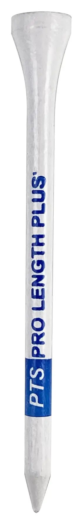 PTS Wood Golf Tees 75 Count Three And A Quarter Inch Long Tees Made From Natural Hardwood for Extra Durability, side view