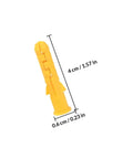 Single ribbed wall plug from 200 Pack Yellow Self Drilling Ribbed Wall Plugs Set for Drywall and Hollow Walls, measured dimensions