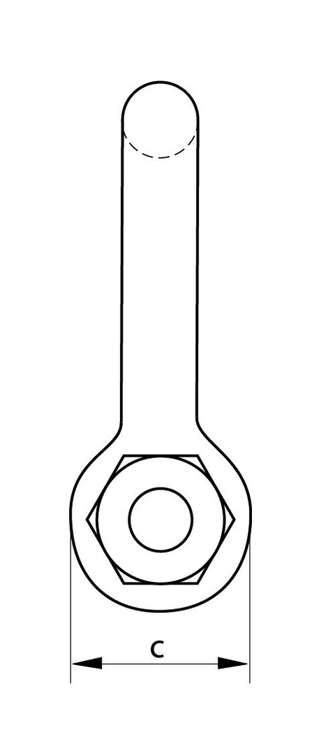 Diagram of Super Bow Shackle With Safety Bolt 85 Ton WLL Grade 8 High Tensile Steel for crane lifts and rigging.