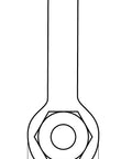 Technical drawing of Beefy Heavy Duty Bow Shackle With Safety Bolt 120 Ton WLL Grade 8 High Tensile Steel, side view.