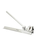 Heavy Duty Roof Panel Ridge Cover Cutter with forged high carbon steel blades and adjustable cutting angle, side view