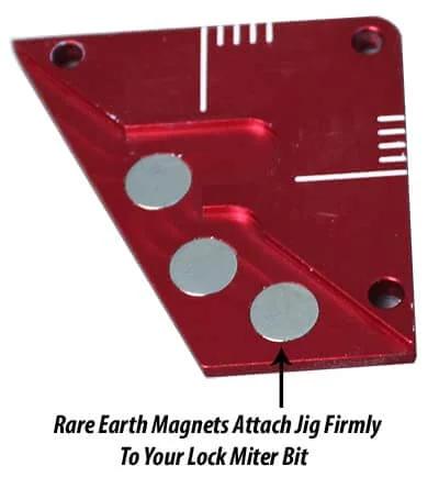 Lock Miter Master Jig For Three Eighths Inch To Three Quarters Inch Stock, CNC Machined Steel Body, with Rare Earth Magnets